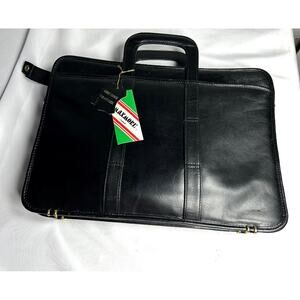 MAXMORE BLACK Genuine LEATHER  LARGE MESSENGER BAG briefcase businessman laptop